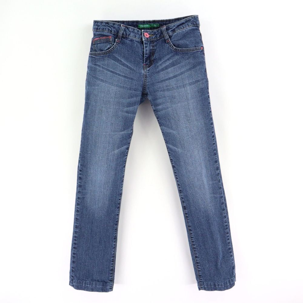 Semir Jeans Low Rise Straight Leg Womens Size WAIST: 30 Blue Embroidered Pockets